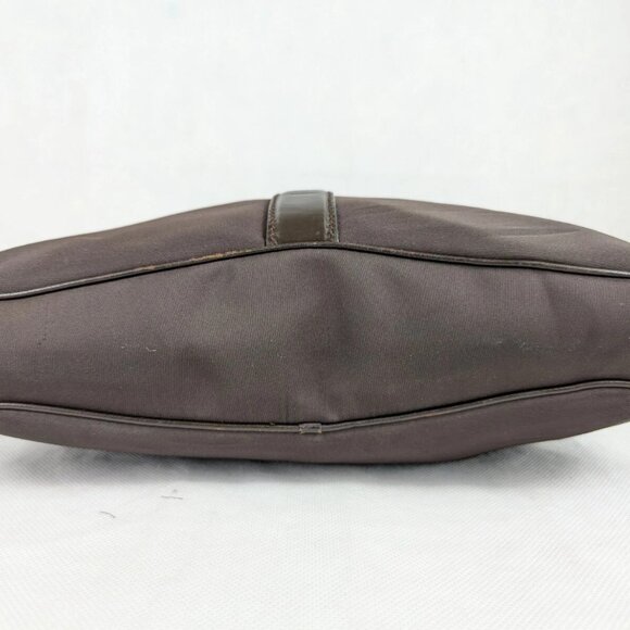 FERRAGAMO Vara Bow Solid Knit Nylon Designer Formal Medium Brown Hobo Charm BAG - Picture 8 of 16